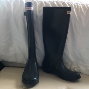 Hunter Boots Rubber Wellies | Navy Blue | Size 9